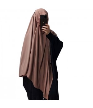 hijab soie de medine a enfiler marron clair