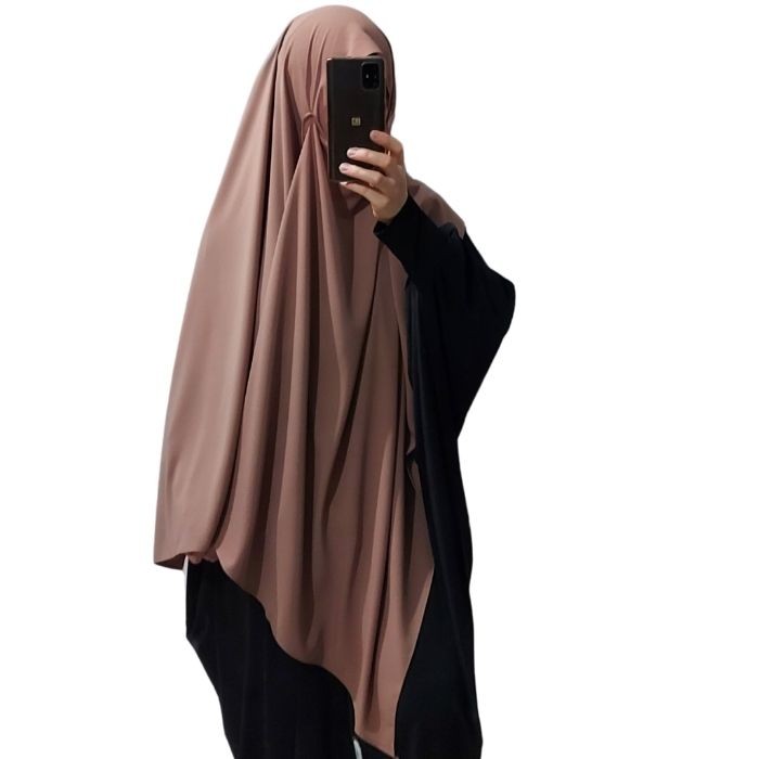 hijab soie de medine a enfiler marron clair