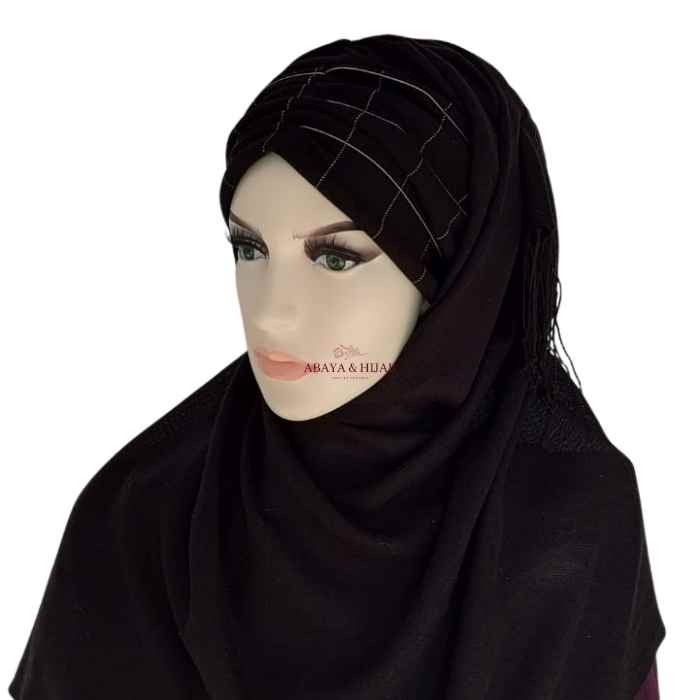 hijab noir a carreaux pas cher