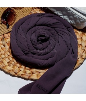 Hijab soie de medine a enfiler violet