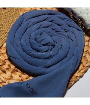 hijab soie de medine a enfiler bleu sedef