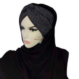 hijab avec bandeau brillant