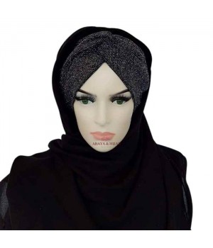 hijab de soirée noir brillant