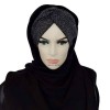 hijab de soirée noir brillant