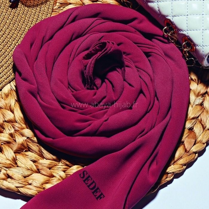 Hijab soie de medine prune de marque SEDEF 8,99€- Large choix