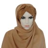 hijab beige hiver pashmina bandeau croisé