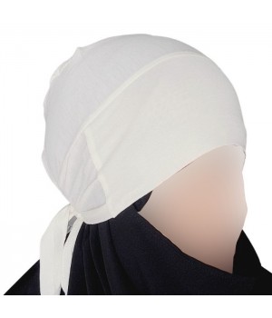 bonnet hijab à nouer blanc