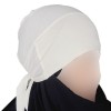 bonnet hijab à nouer blanc