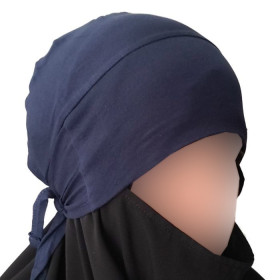 bonnet hijab à nouer bleu marine