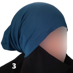 bonnet tube hijab bleu