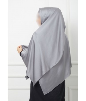 Hijab Satiné Gris Argenté - Voile, Foulard ou Chale effet satin - Hijab Sedef