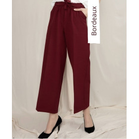 pantalon large bordeaux