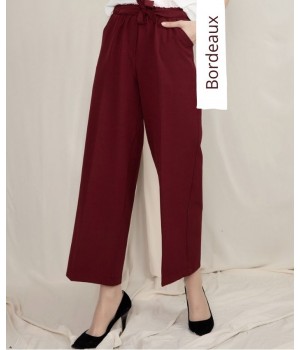 pantalon large bordeaux