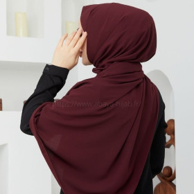 hijab soie de medine bordeaux