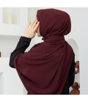 Hijab Soie de Médine Rouge Bordeaux - Voile ou Foulard - Sedef