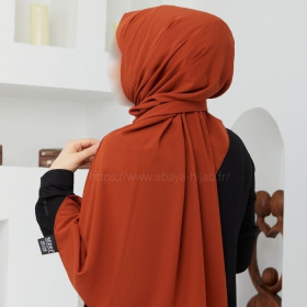 hijab soie de medine brique