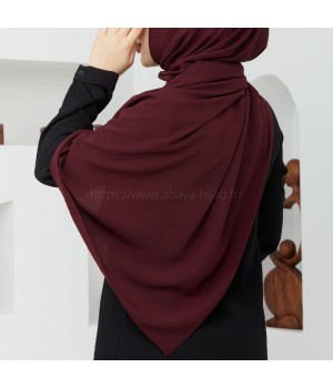 Hijab à enfiler soie de medine rouge bordeaux - Hijab à nouer - Sedef