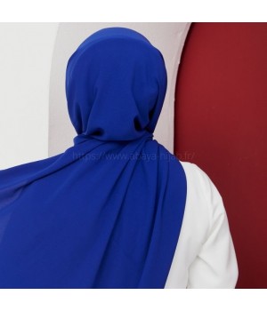 Hijab soie de medine bleu saphir