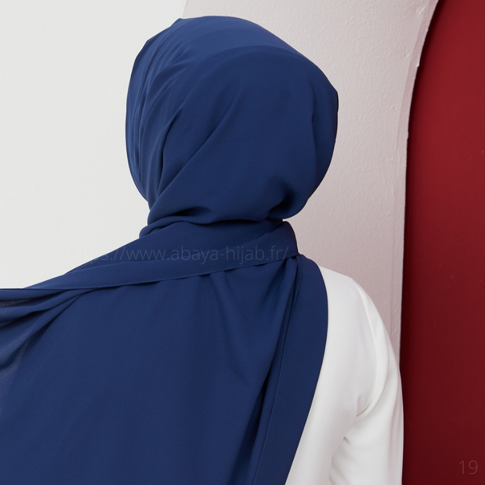 hijab soie de medine bleu roi
