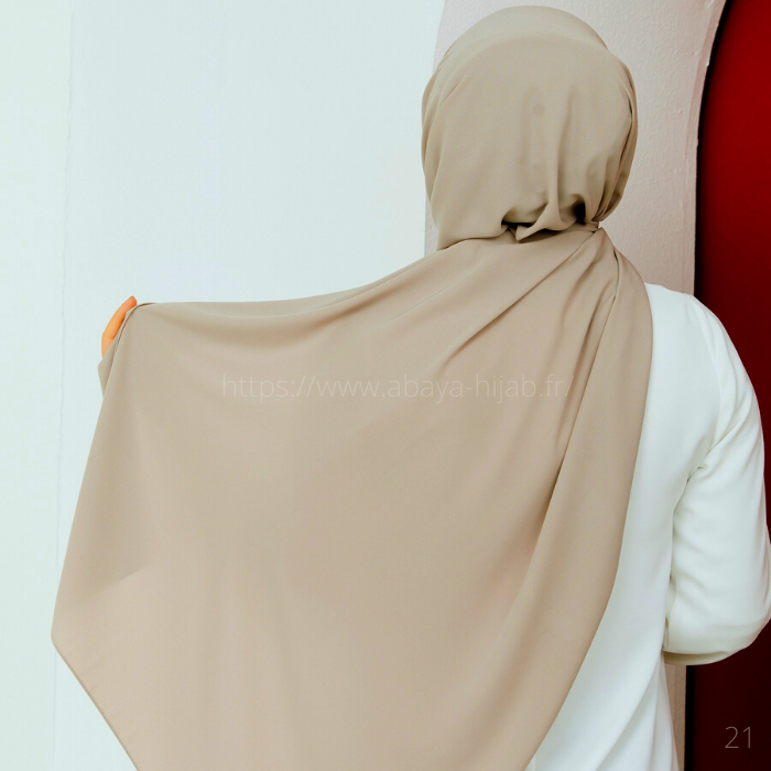 Hijab soie de medine marron clair