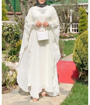Abaya blanche Sabrina - Abaya mariage