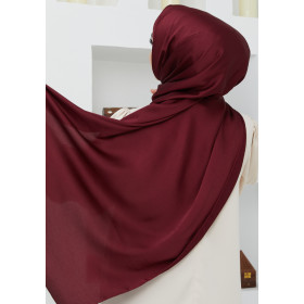 hijab satin rouge bordeaux