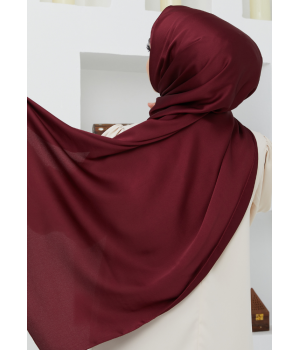 Hijab Satin Rouge Bordeaux - Voile, Foulard ou Chale effet satiné - Hijab Sedef