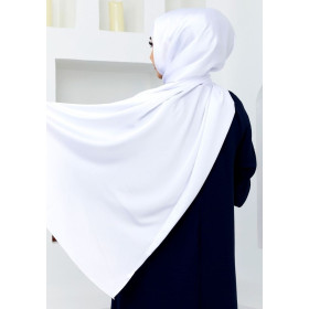 Hijab Satiné Blanc - Voile, Foulard ou Chale effet satin - Hijab Sedef