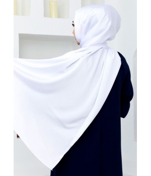 Hijab Satin Blanc - Voile,...
