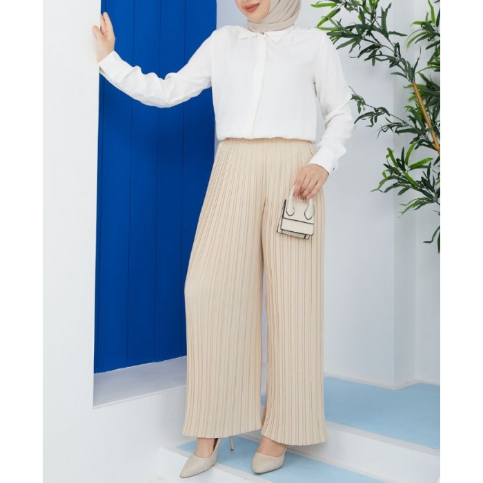 Pantalon large femme - Pantalon ample et fluide en matière légère