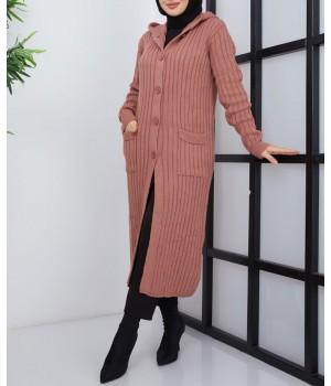 gilet long femme voilée