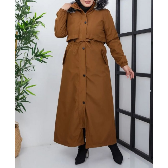 manteau long femme a capuche