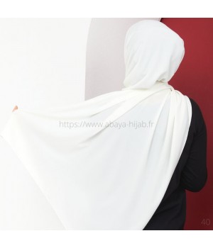Hijab à enfiler soie de medine blanc -Hijab à nouer - Sedef