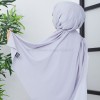 Hijab soie de medine a enfiler gris