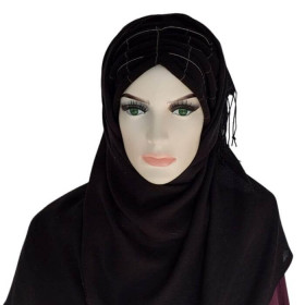 Hijab noir a bandeau