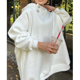 sweat capuche oversize blanc