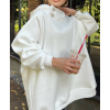 sweat capuche oversize blanc