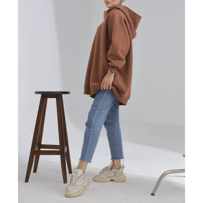 sweat oversize marron