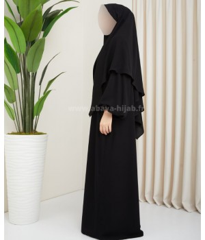 Khimar Noir Soie de Medine - Khimar Moderne - Khimar court