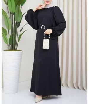 Robe Reyhan Noire - Robe Manche Ballon