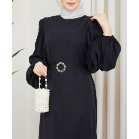 robe manche ballon noire