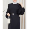 robe manche ballon noire