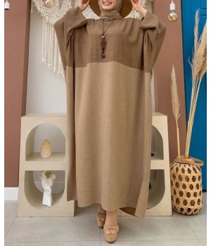 Abaya Lina Marron - Abaya Grande Taille - Abaya été