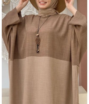 abaya ample marron