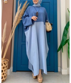 Abaya Lina Bleue - Abaya femme - Abaya Grande Taille