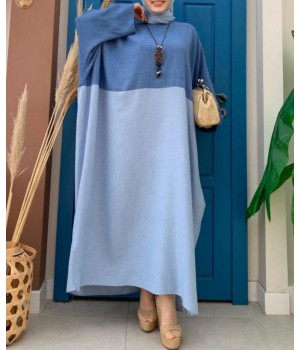 abaya grande taille bleu