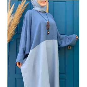 abaya ample bleu