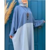 abaya ample bleu