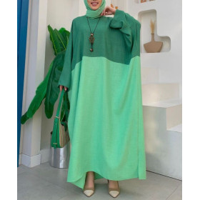 Abaya grande taille de couleur verte