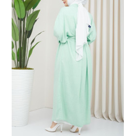 kimono long femme voilée vert